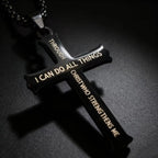 Catholic Cross Stainless Steel Pendant Necklace