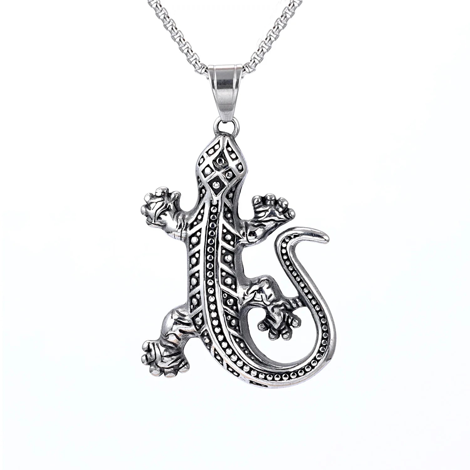 Lizard Animal Pendant Necklace — Stainless Steel