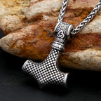 Unique Vintage Viking Thor Hammer Pendant For Men Stainless Steel Celtic Knot Necklace Punk Amulet Jewelry Gifts