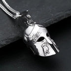 Spartan Helmet Steel Pendant Vintage Style 316L