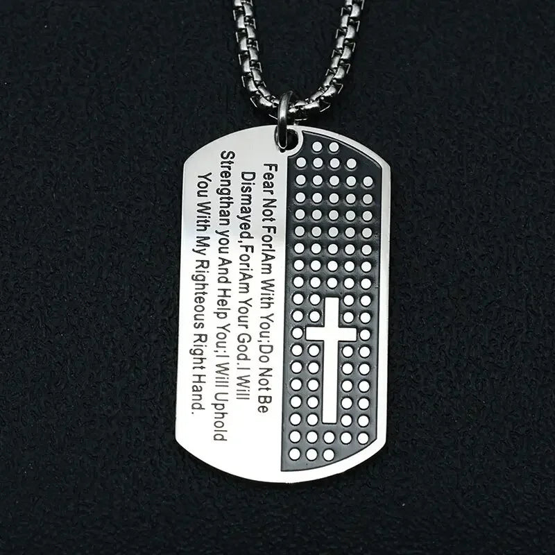 Hip Hop Military Style Stainless Steel Dog Tag Pendant Necklace for Men Women Gold Plated Personalized Id Card Name