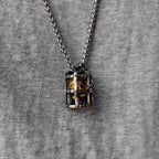 Gothic Cage Skull Pendant Necklace — Gold-Tone, Stainless Steel