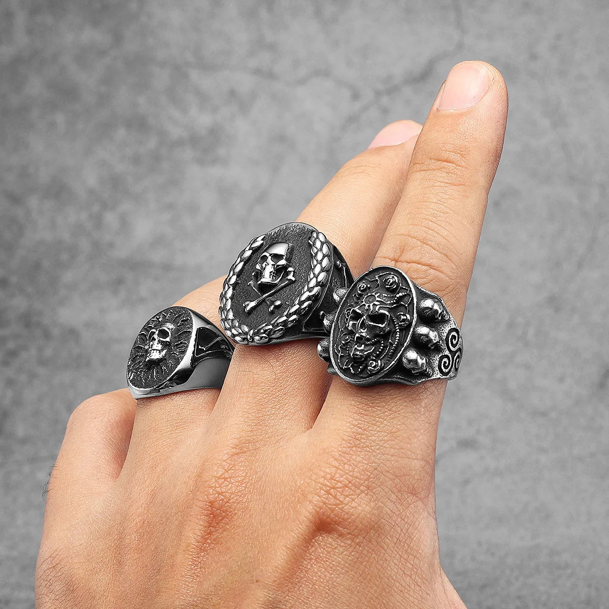 Viking Skull Ring — Stainless Steel