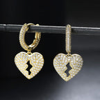 Crystal Heart Hoop Earrings — Stainless