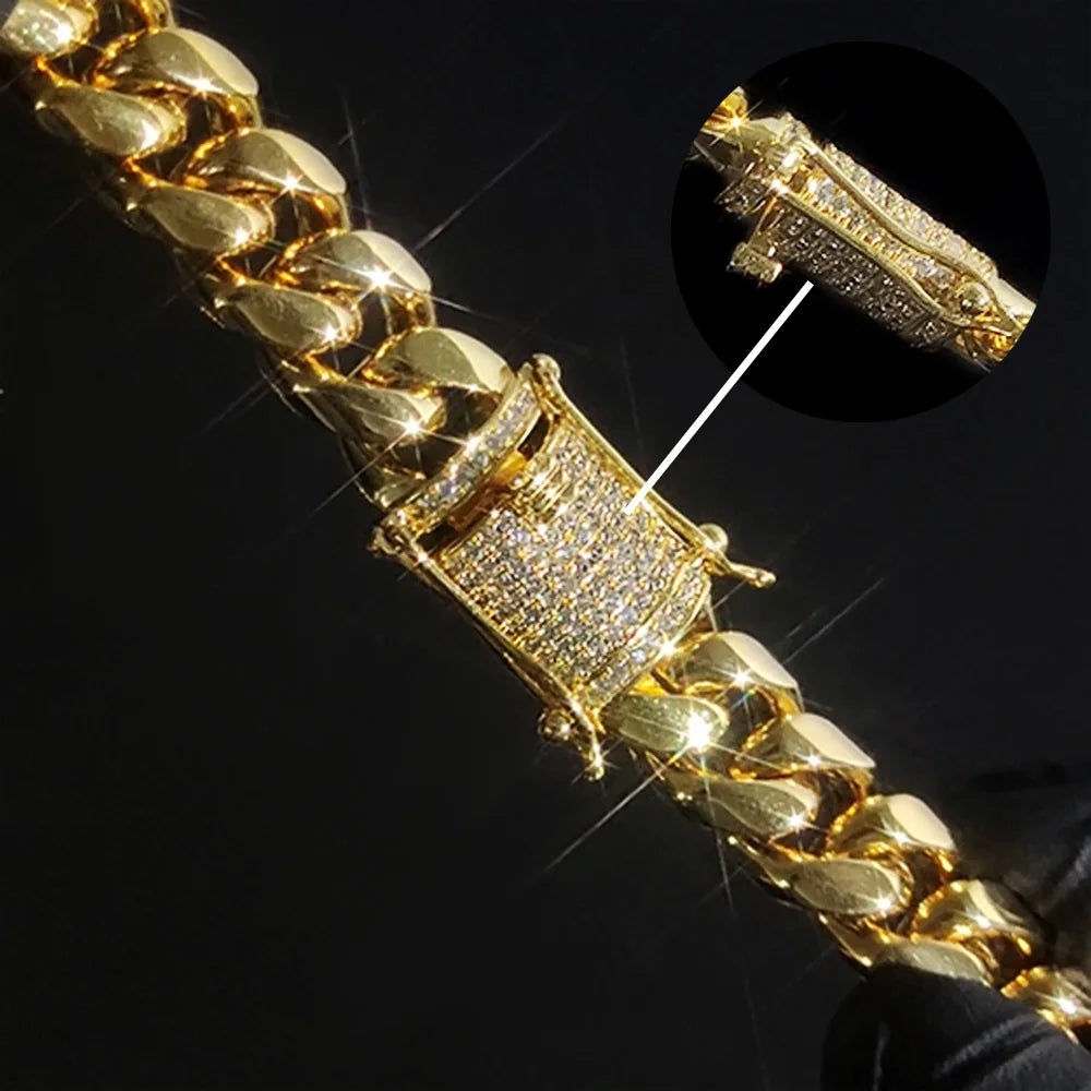 PVD Cuban Link Chain Necklace — Stainless Steel