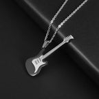 Retro Punk Music Guitar Necklace for Men Personalized Gothic Pendant Fashion Hip Hop Rock Singer Jewelry Gift