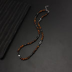Natural Stone 6mm Tiger-eye Beads Hematite Beaded Necklace for Men Handmad Jewelry