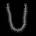 Gothic Y2K Spike Fishbone Waist Chain Necklace — Zinc Alloy