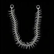 Gothic Y2K Spike Fishbone Waist Chain Necklace — Zinc Alloy