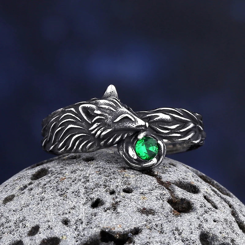Vintage 316L Stainless Steel Viking Nordic 3D Wolf Of Thor Norse High Quality Wolf Animal Jewelry Men Ring