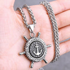 Odin Rune Vegvisir Pendant Necklace — Stainless Steel