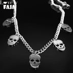 Skull Tassel Pendant Necklace — Stainless