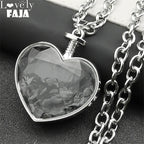 Gothic Heart Silver Pendant Punk Crystal Y2k Nzzz369-1
