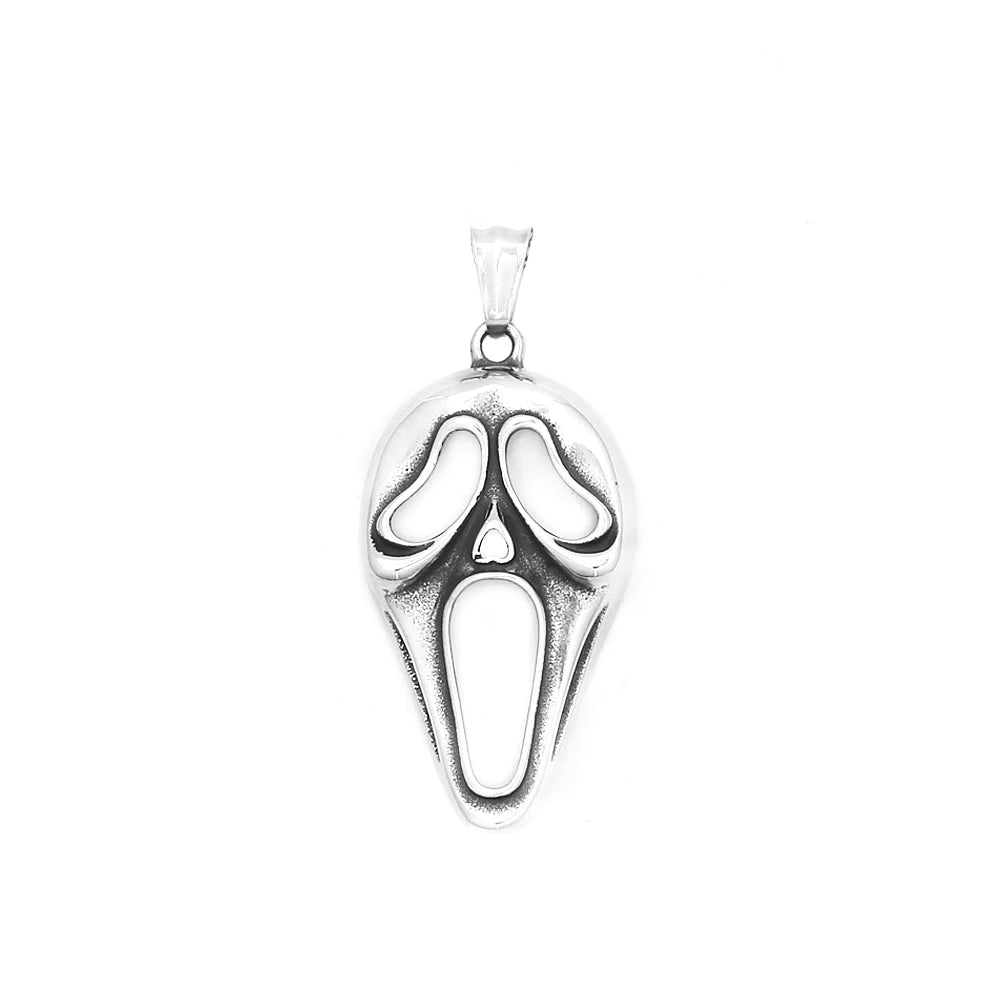 Punk Vintage Clown Mask Pendant Necklace For Men Boys 316L Stainless Steel Skull Mask Necklaces Party Jewelry Gifts Dropshipping