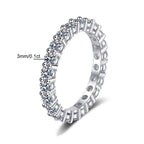5mm D Color Moissanite Row Ring 925 Sterling Silver Diamond Wedding Band Rings For Women Certified Fine Jewelry Gift