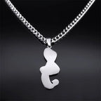 Piano Note Silver Pendant Necklace — Stainless Steel