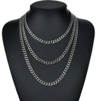 Simple Stainless Steel Cuban Chain Necklace for Men Gold Silver Color Metal Chain On The Neck Choker Jewelry Party Male DIY Gift