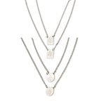Virgin Mary Curb Chain Necklace — Silver