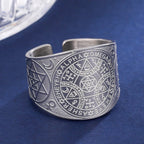 LIKGREAT Amulet Protection Ring Tetragrammaton Pentagram Finger Rings for Men Women Stainless Steel Jewely Witchcraft Pagan Gift