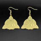 Odin Steel Earrings Viking Witch Celtic Knot Hoop