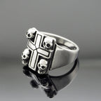 Iron Cross Skull Ring — Stainless Steel