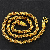 Men's Twist Chain Dragon Head Necklace — Gold-Tone