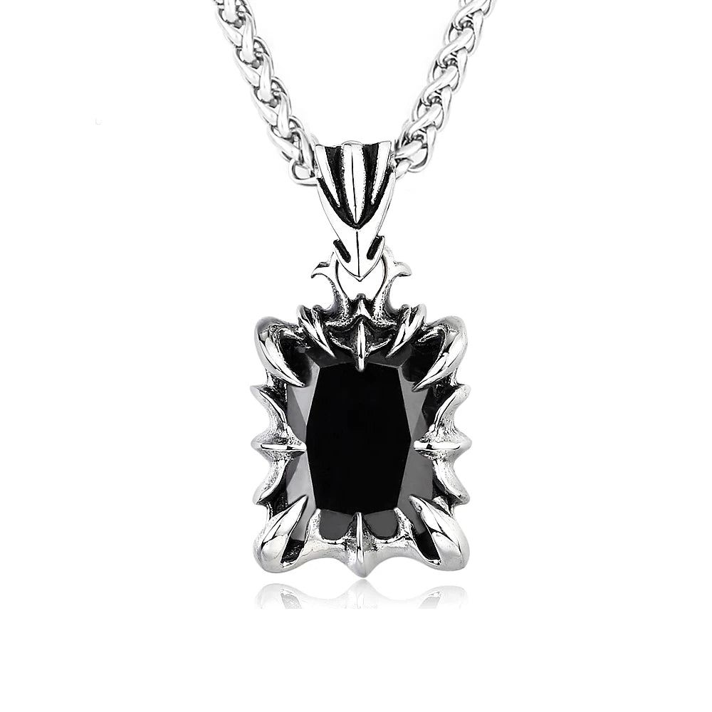 Stone Stainless Steel Pendant Necklace