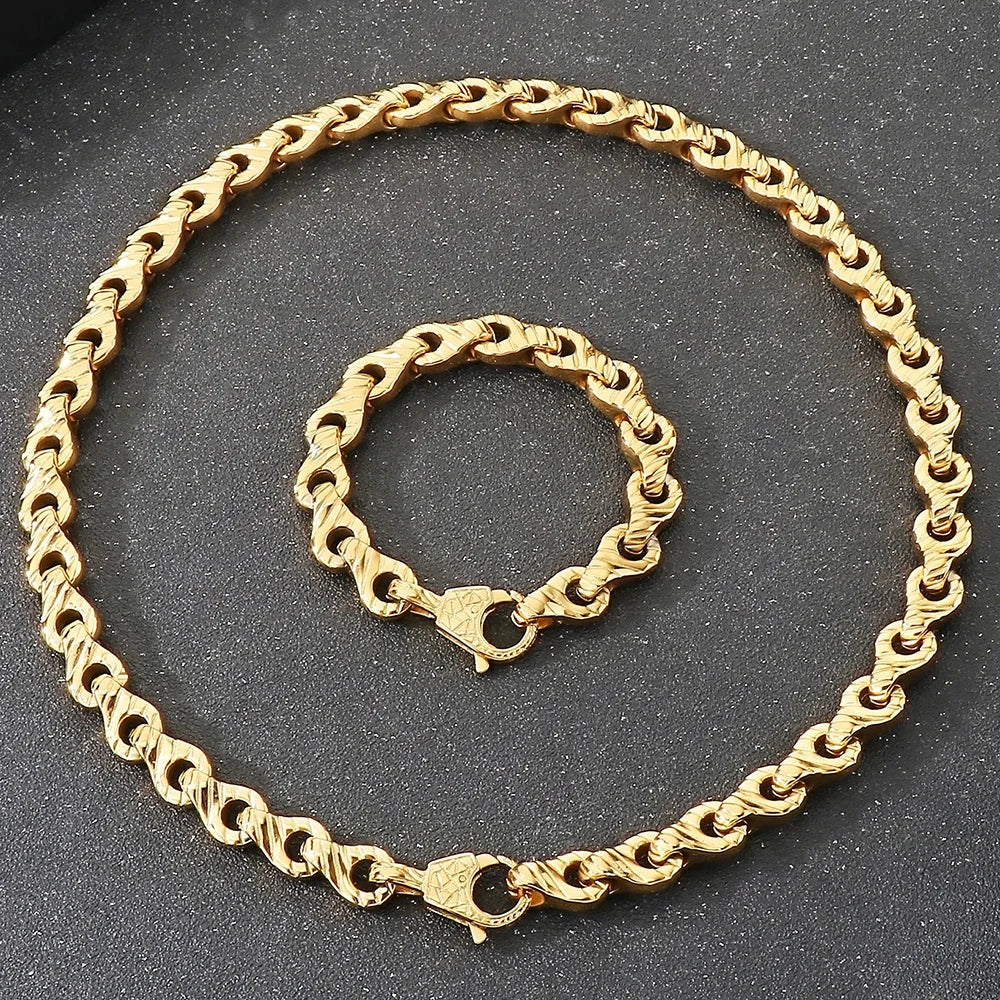 Vintage Solid Stainless Steel Handcuffs Style Link Chain Man Bracelet Necklace for Men Punk Rock Jewelry Accessory 1