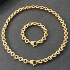 Vintage Solid Stainless Steel Handcuffs Style Link Chain Man Bracelet Necklace for Men Punk Rock Jewelry Accessory 1