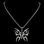 Fire Totem Butterfly Silver Chain Necklace