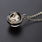 Jesus and Virgin Mary Necklace Saint Michael Jude Anthony Patrick Paul Glass Ball Pendant Religious Jewelry Christian Gift