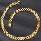 10MM Width Watch Chain Style Bracelet Necklace Choker for Men Women Solid Stainless Steel On Hand Neck Jewellery
