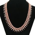 20mm Gothic Thorns Flash Full Rhinestone Miami Cuban Chain Luxury Fashion Men's Necklace For Women Hip Hop Cool