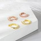 Iced Out Hoop Earrings Stainless Steel CZ