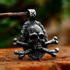 Gothic Skull Crossbones Pendant Necklace — Stainless