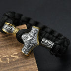 Mjölnir Thor's Hammer Norse Rune Bracelet — Stainless Steel