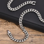 Vnox Never Fade 5mm/6mm/8mm Steel Cuban Chain Necklace for Women Men,Waterproof Silver Color Unisex Miami Curb Link