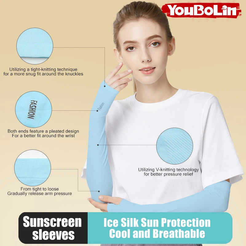 Outdoor Bicycle Fishing Sleeve Cover Colorful Sun Protection Arm Guard Cooling Sun Protection Arm Cooling UV Protection
