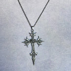Cross Necklace Vintage Gothic Silver Religious Crucifix Cross Pendant Necklace Jewelry Christmas Gifts For Women Men