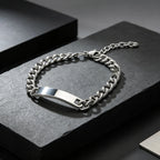 1pcs Steel Color Link Blank Jewerly Women Stainless Steel For Men Charm ID Bangle Lovers Couple Gift Jewelry Wholesale