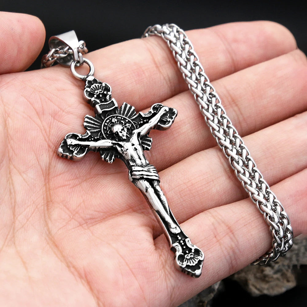 Jesus Cross Pendant — Stainless Steel