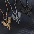 Cheap electroplated stainless steel phoenix pendant necklace, Thanksgiving, Christmas, and New Year gifts