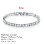 Fashion Multicolor Tennis Bracelet for Women 2.5/3/4/5mm Zirconia Charm Designer Tennis Chain Men Bracelet Wedding Jewelry KC128