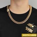 Iced Out Cuban Chain Necklace Stainless Steel Miami