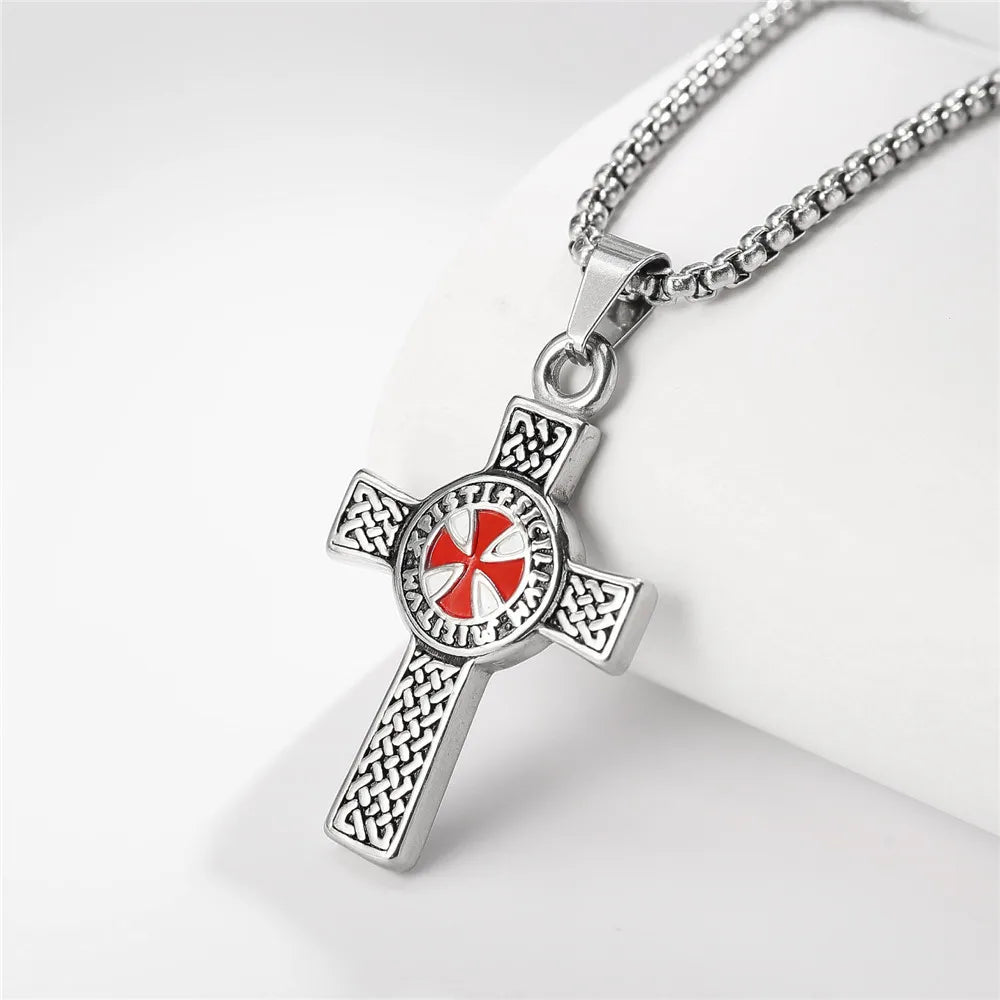 Vintage Catholic Cross Pendant Necklace — Amulet