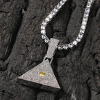 THE BLING KING Pyramid Horus Eyes Pendant Necklace Twist Chain Micro Paved Cubic Zirconia Gold Plated Mens Hip Hop Jewelry Gifts