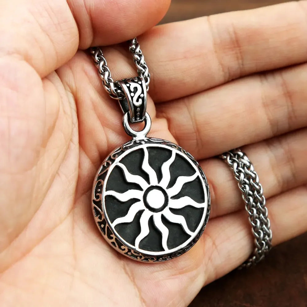 Apollo Sun God Stainless Steel Pendant Necklace