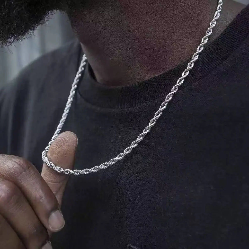 Twist Rope Chain Necklace — Stainless Steel