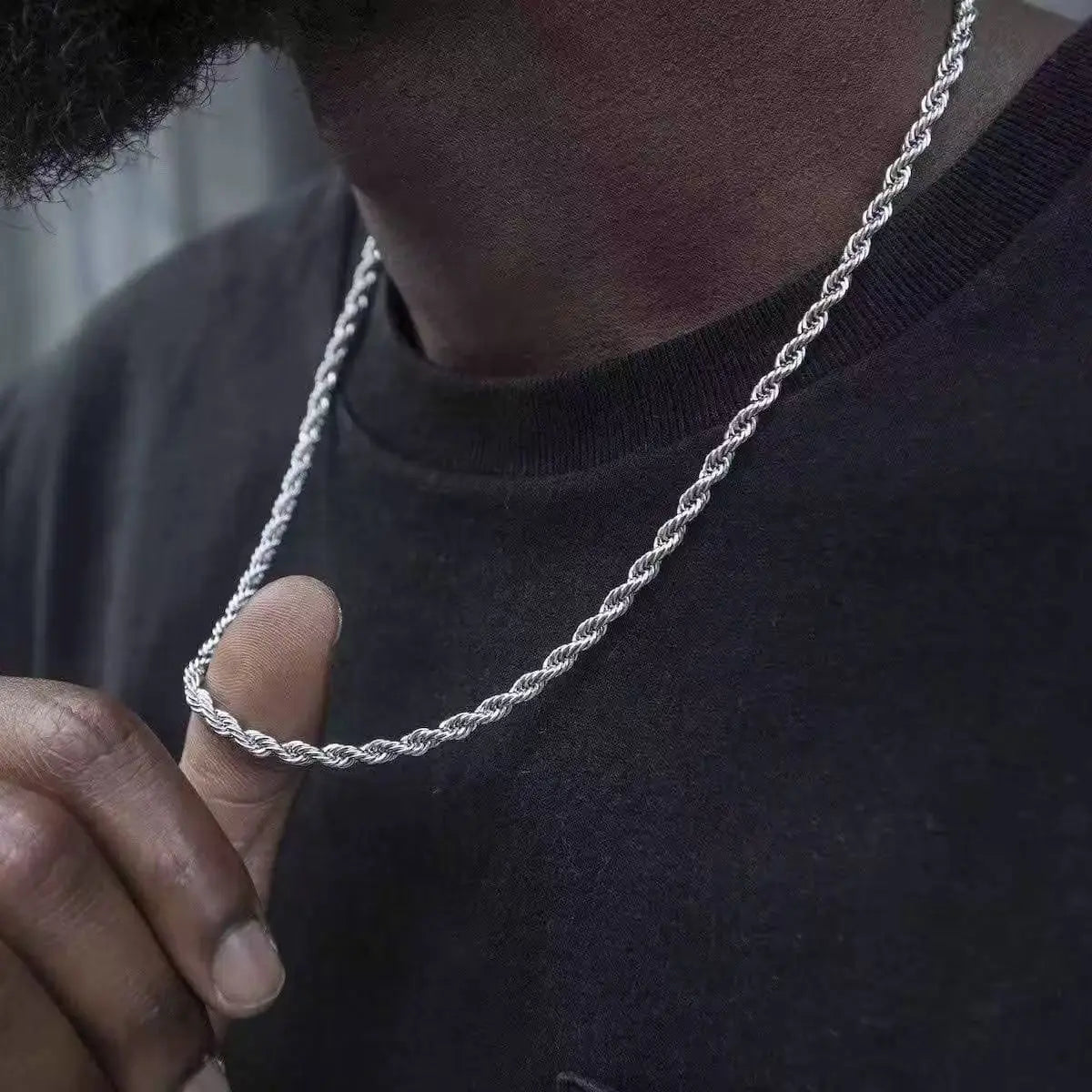 Twist Rope Chain Necklace — Stainless Steel
