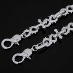 Silver Cross Chain Necklace Iced Out Infinity